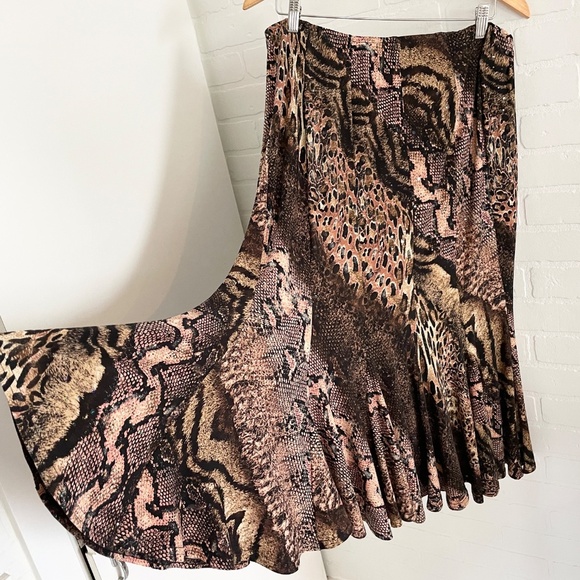 Joseph Ribkoff Maxi Skirt Y2K Mobwife Slinky Snakeskin Animal print fairy 18 - Picture 11 of 12